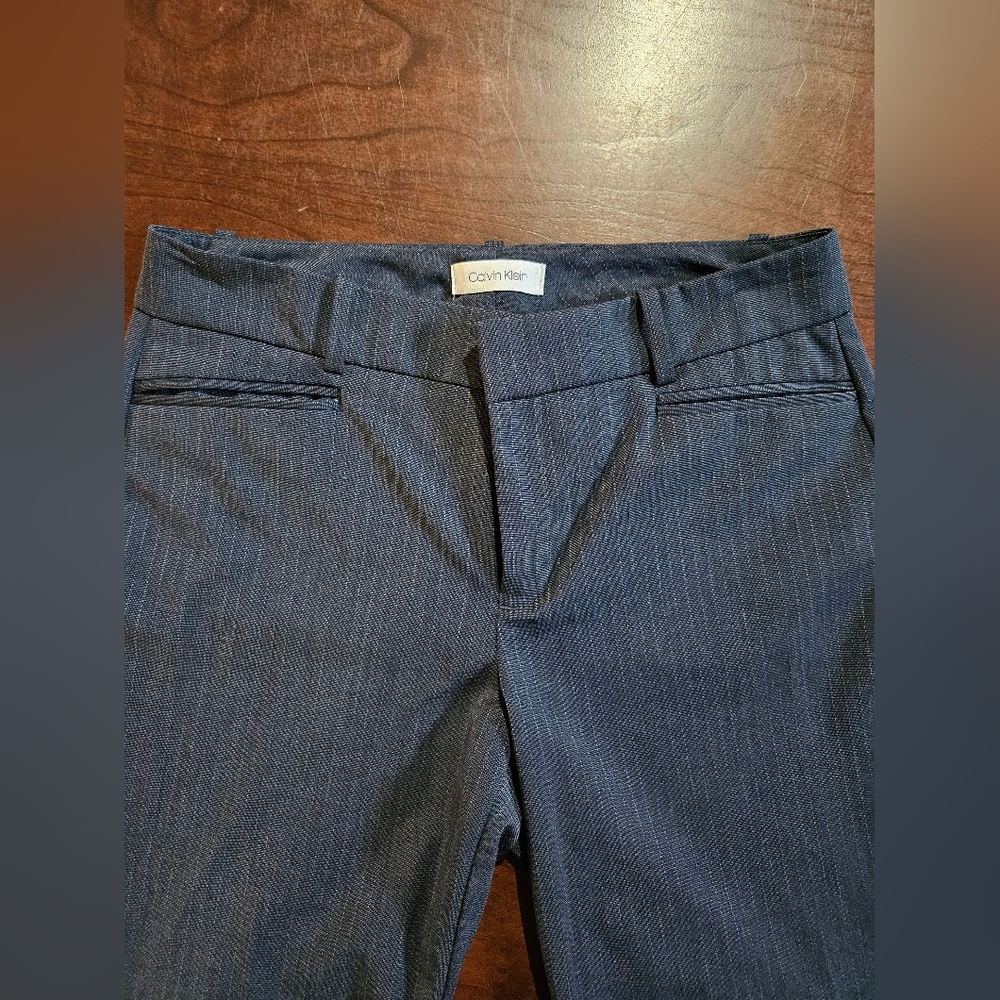 Calvin Klein Women's Blue Pinstripe Dress Slacks Size 4 - Picture 3 of 11